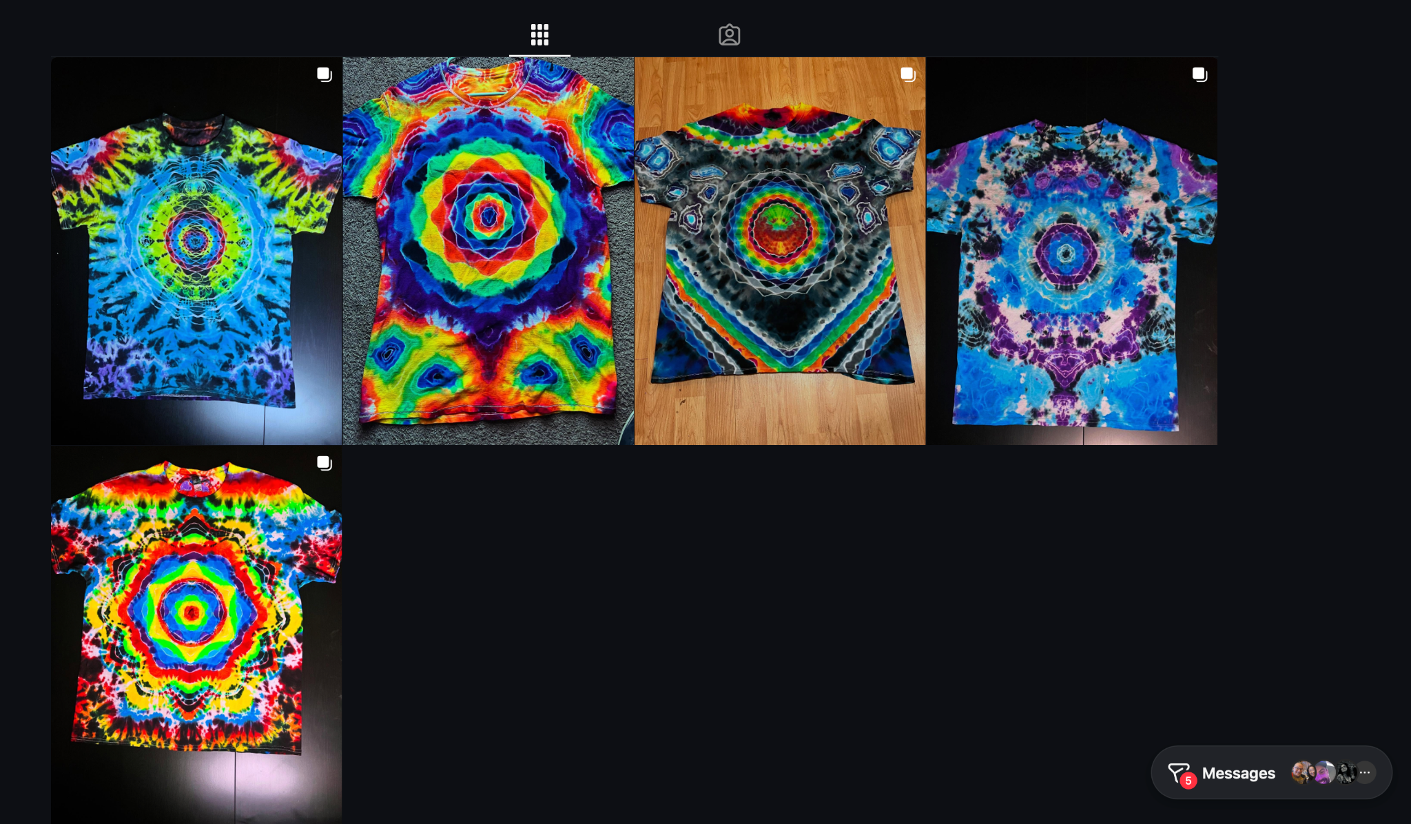 Matthew’s Cosmic Portal shirt: an intricate rainbow mandala on charcoal with blue and purple details